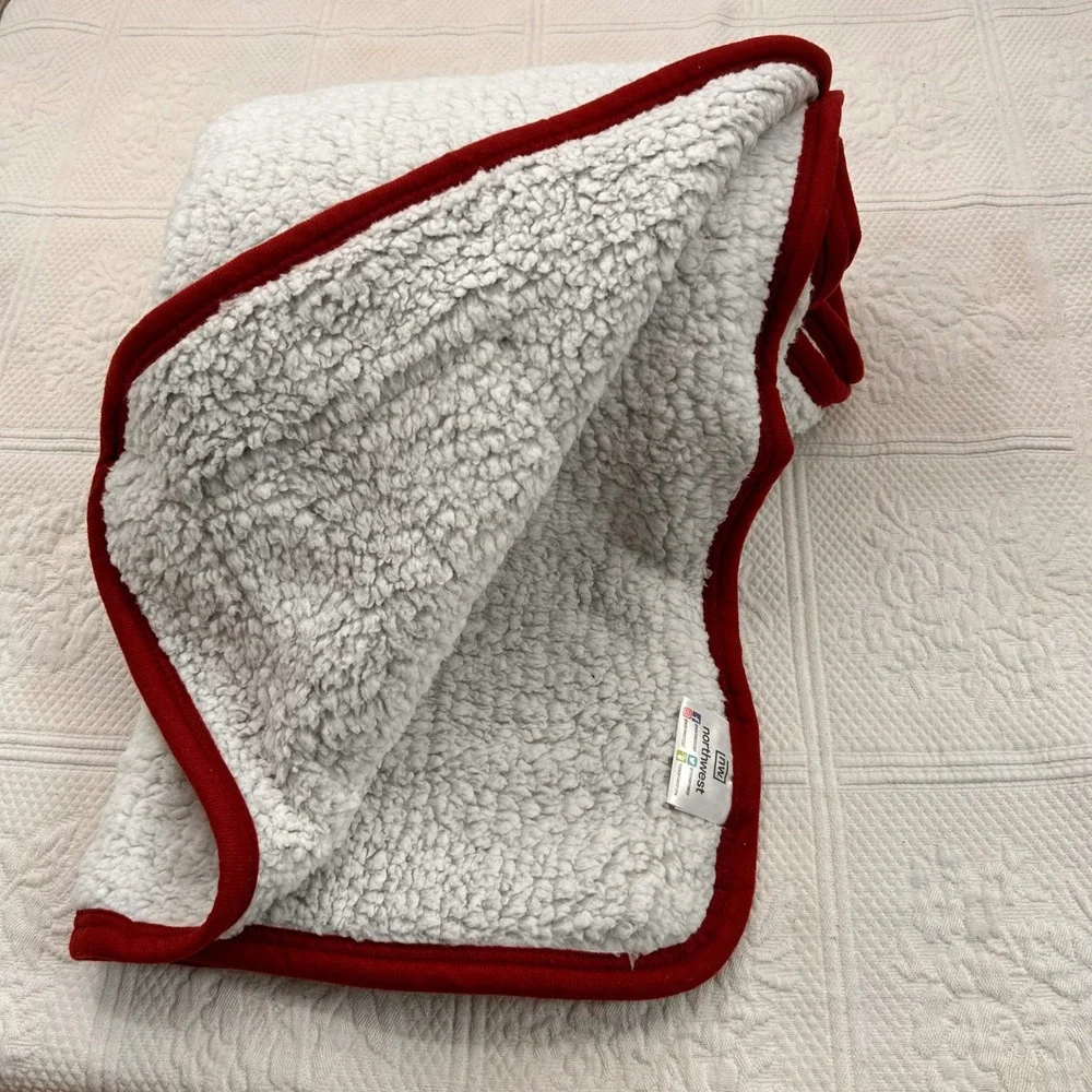 Arizona Cardinals Northwest Sherpa Throw Blanket NFL White Red Fleece Plush